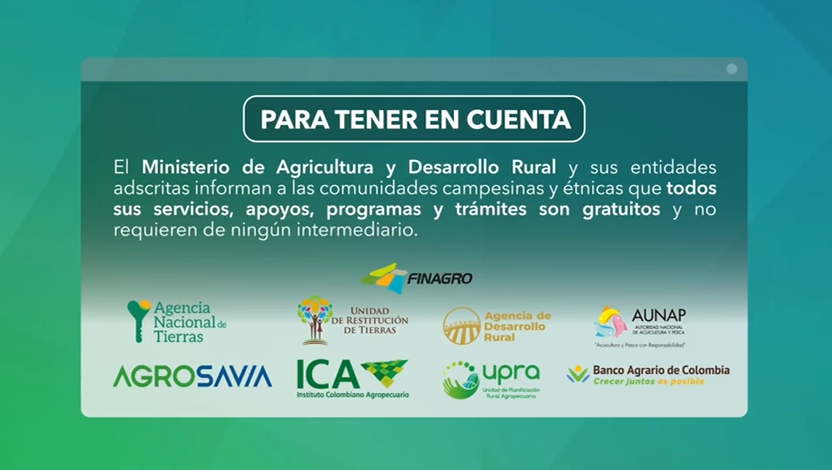 Ofertas de servicios del ministerio de agricultura